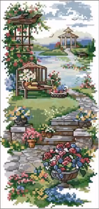 Broderi kit Korssting landskap 17x34