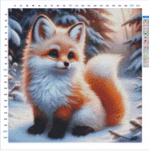 Broderi kit Korssting liten rev 30x30