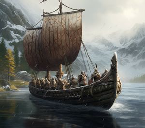 Vikingskip på tokt  Laget av MerilyCreated4You
