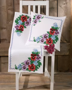 Broderi kit løper med stemor 36x86 cm