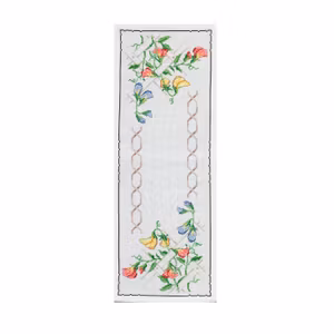 Broderi kit løper med erteblomster 24x65 cm