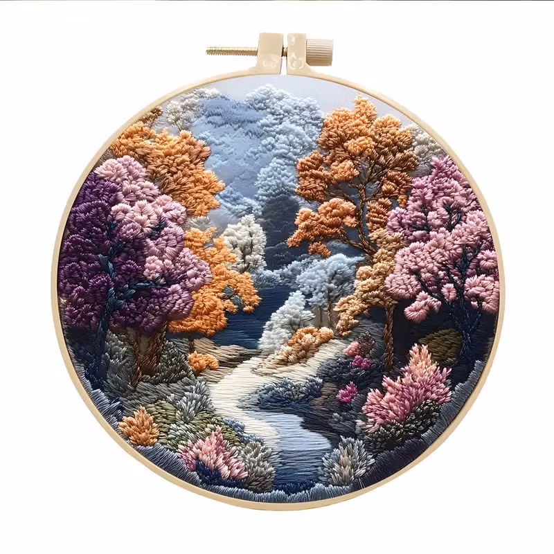 Broderi kit Langsting vår 20x20 med broderi-ring