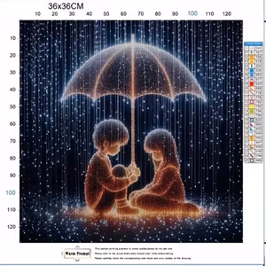 Broderi kit med perler 30x30 under en paraply
