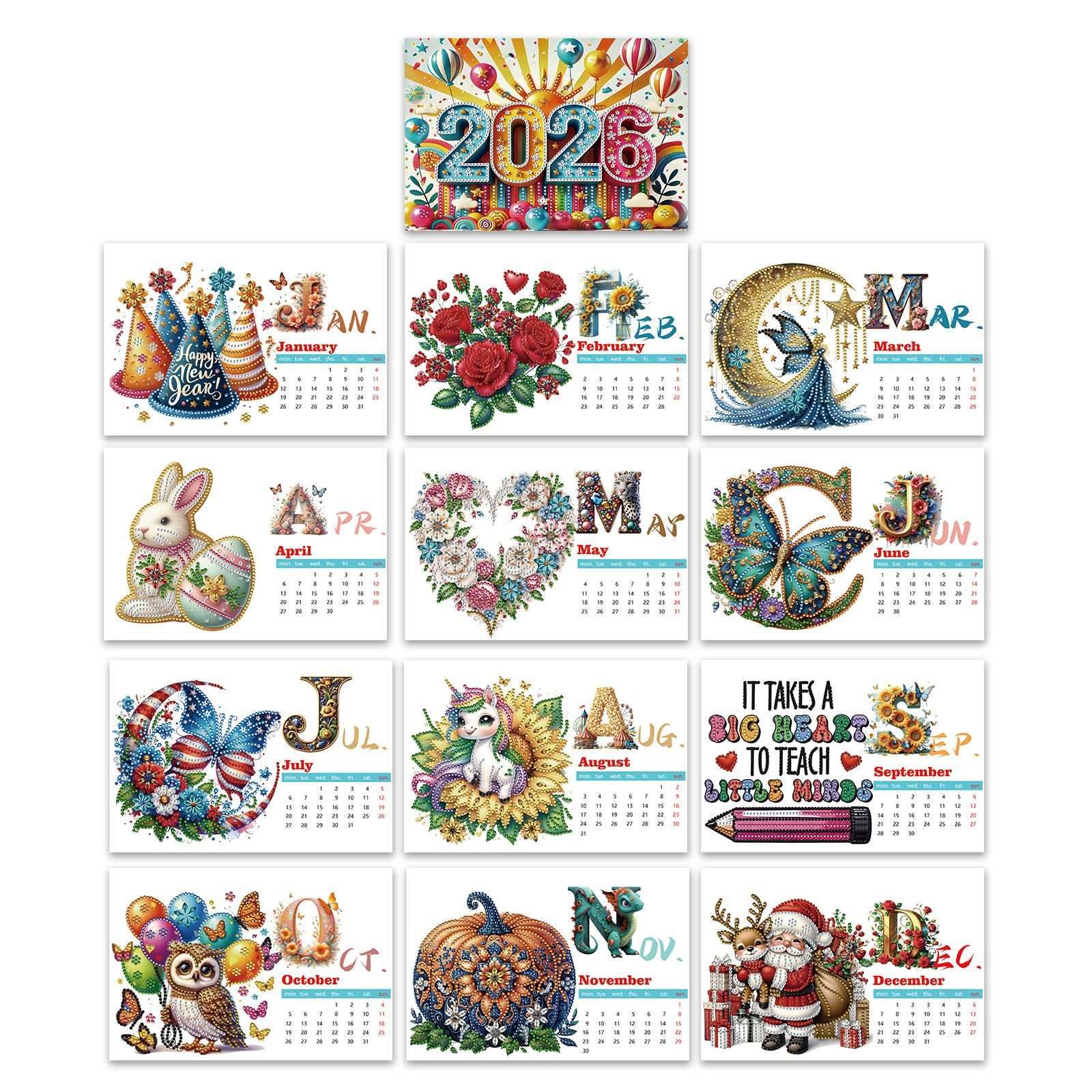 Kalender med hendelser 2026