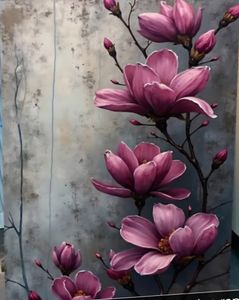 Mal etter nummer lilla magnolia 40,68x50,8 cm