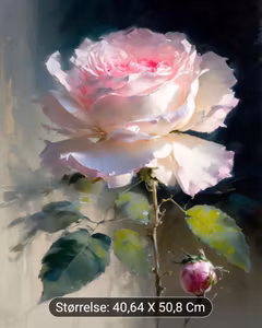 Mal etter nummer lys rose 40,68x50,8 cm