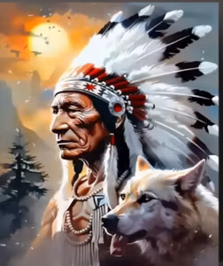 Mal etter nummer indianer 40,64x50,8 cm