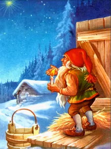 Nisse med kurv og lys