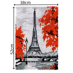 Knyteteppe Eifeltårne 52x38 cm