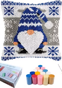 Knytepute moderne nisse i blått, med bakstykke