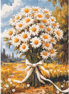 Knyteteppe besje blomster 52x38 cm