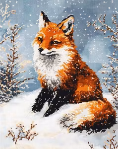 Knyteteppe rev i snø 52x38 cm