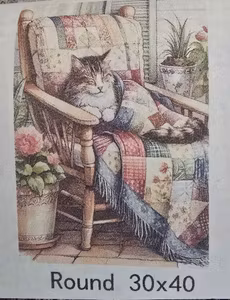 Katt i godstolen 30x40