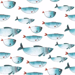 2021-277 Fiskar i akvarell 14,5 X 14,5 CM