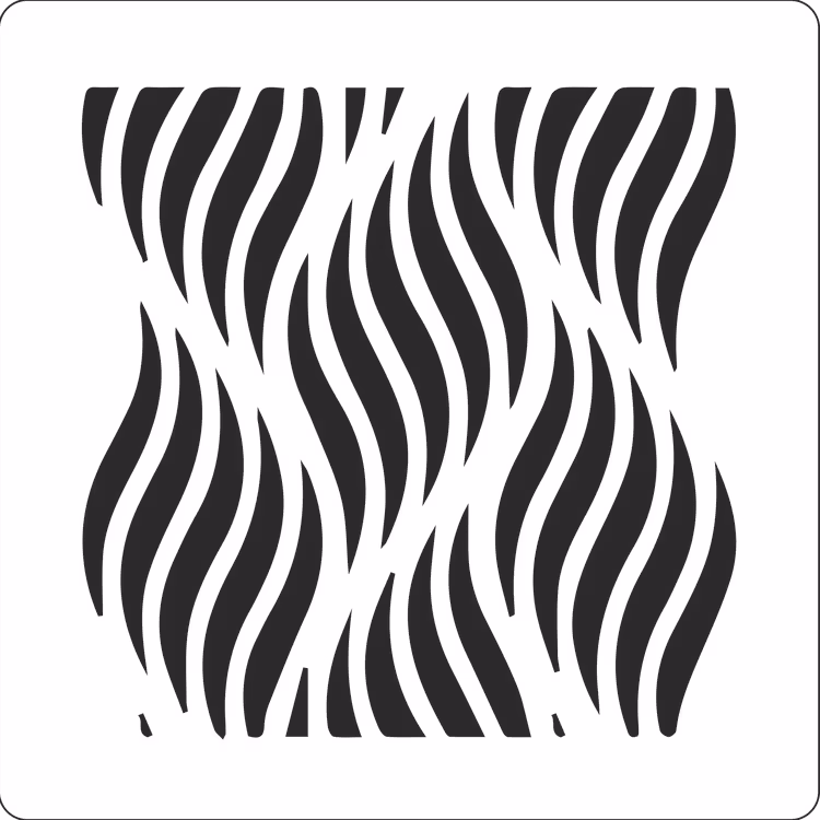 3205 - Stencil Lazerdesign vågor