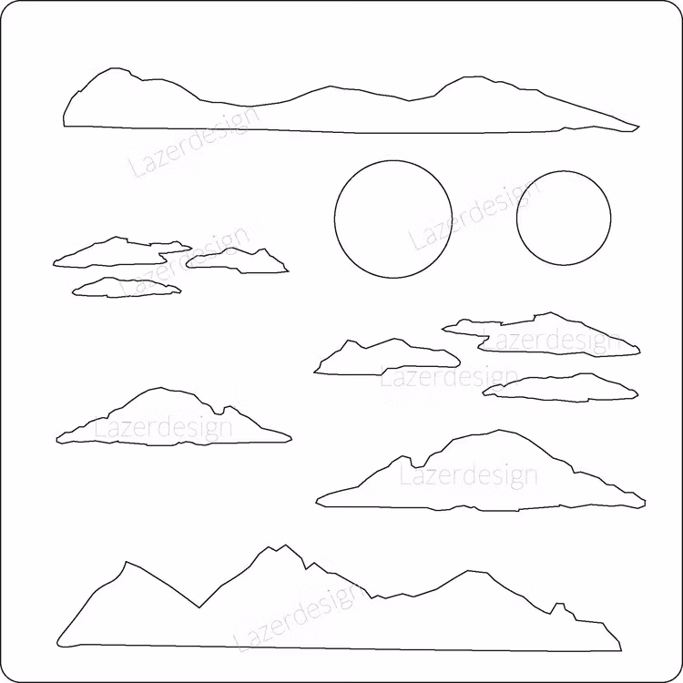 3271-Stencil Berg o kobbar