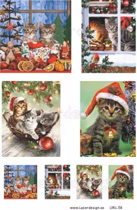 LDKL-58 klippark A4 Julmotiv katter