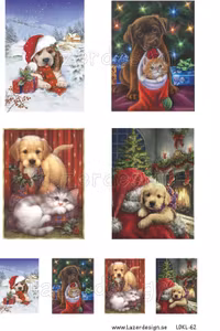 LDKL-62 klippark A4 Julmotiv hundar