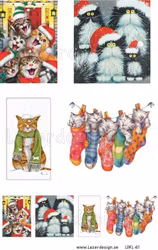 LDKL-61 klippark A4 Julmotiv katter