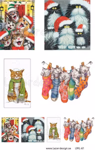 LDKL-61 klippark A4 Julmotiv katter
