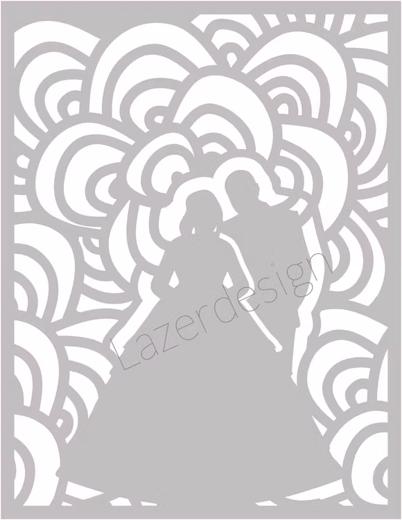 32111 - Stencil  Träd Brudpar