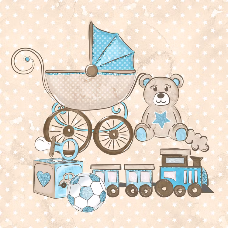 BABY-18 Baby blå 14,5 x 14,5 cm