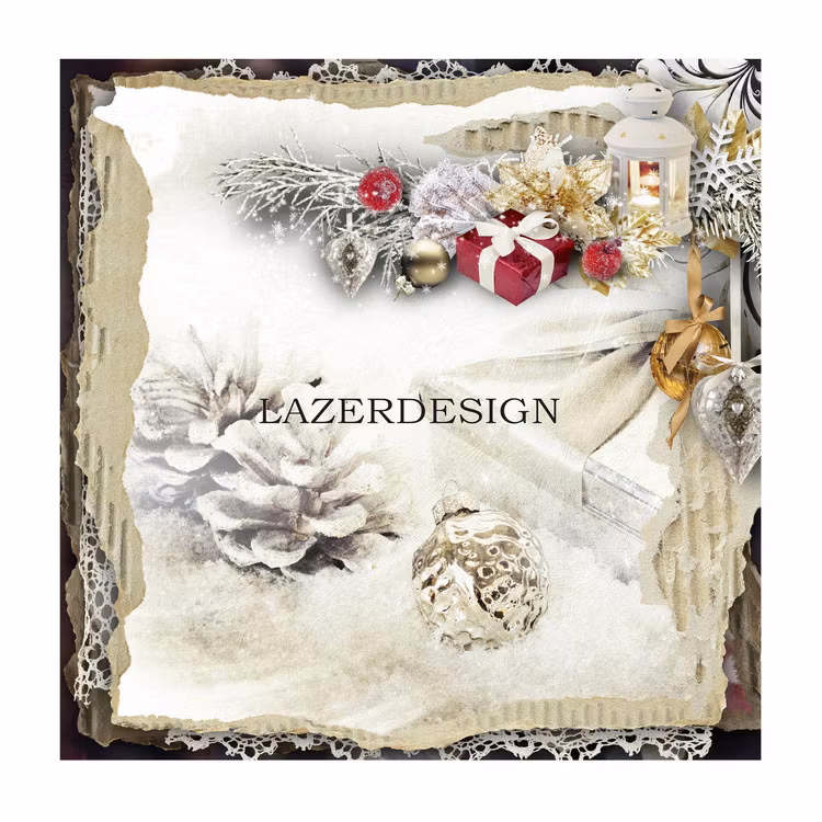 2020-47Lazerdesign Julpapper 14,5x14,5 cm