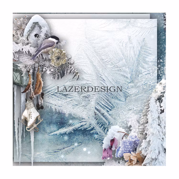 2020-52Lazerdesign Julpapper 14,5x14,5 cm