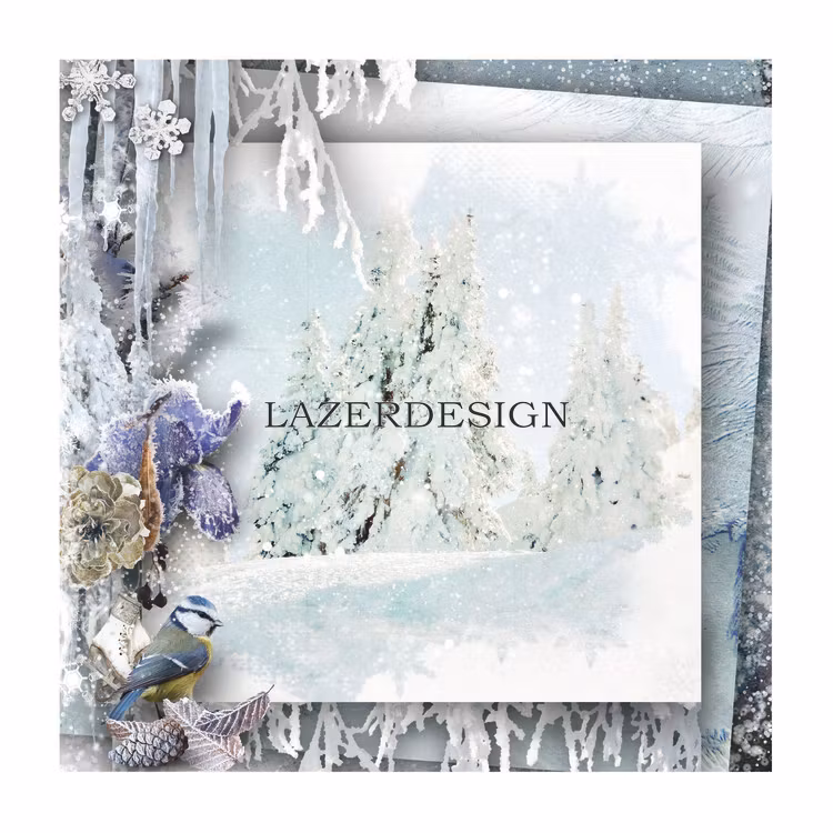 2020-54Lazerdesign Julpapper 14,5x14,5 cm