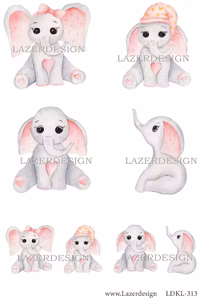 LDKL-313 Klippark Baby elefant rosa