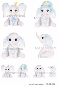 LDKL-314 Klippark Baby elefant blå