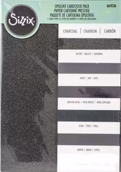 664536 SizzixOpulent Cardstock  5pack A4 iCharcoal