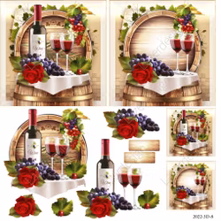 2022-3D-8 Klippark 3D Rött Vin