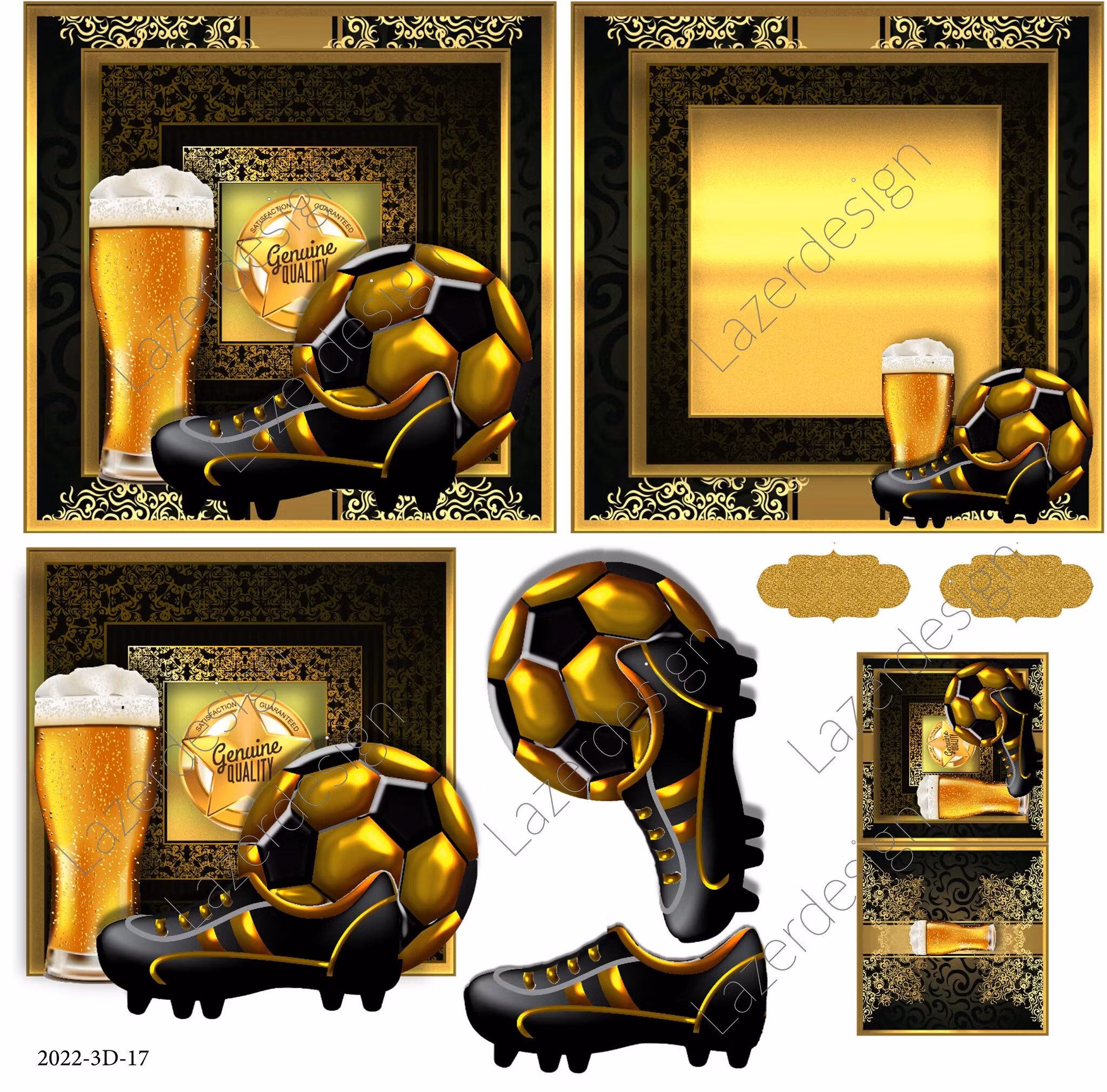 2022-3D-17Klippark 3D Fotboll Guldboll