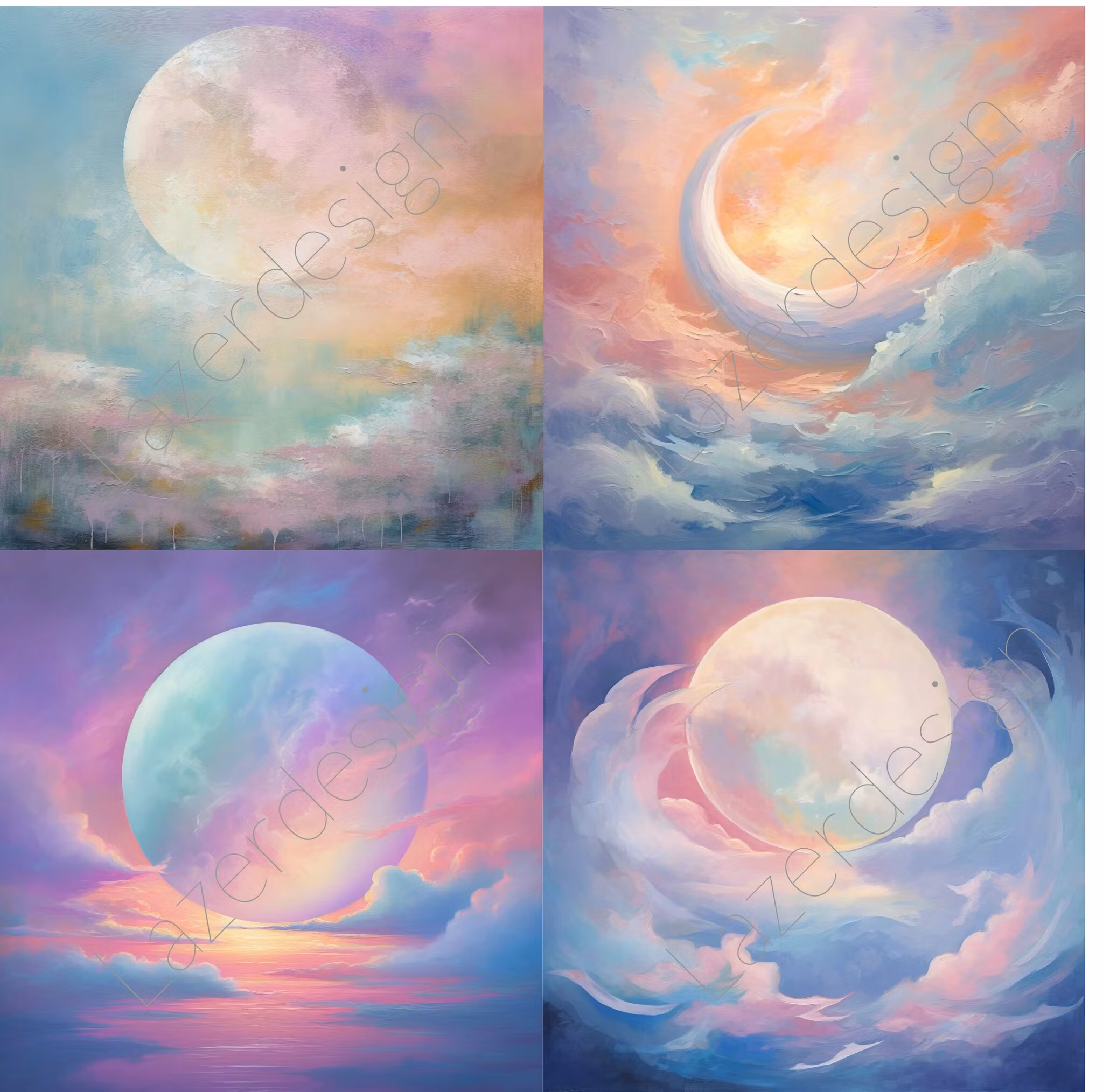 2023-31x31-13 Papper Månsken 4 olika