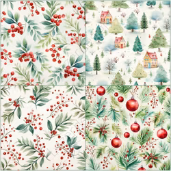 2023-31x31-71 Papper 4 olika 15x15 cm