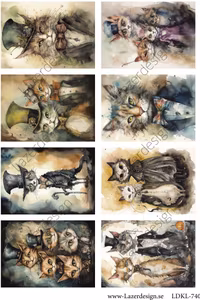 LDKL-740 Klippark Katter ca 8 x 12 cm