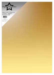 PFSS104  1 st Mirror Card - Glossy A4 Polished Gold