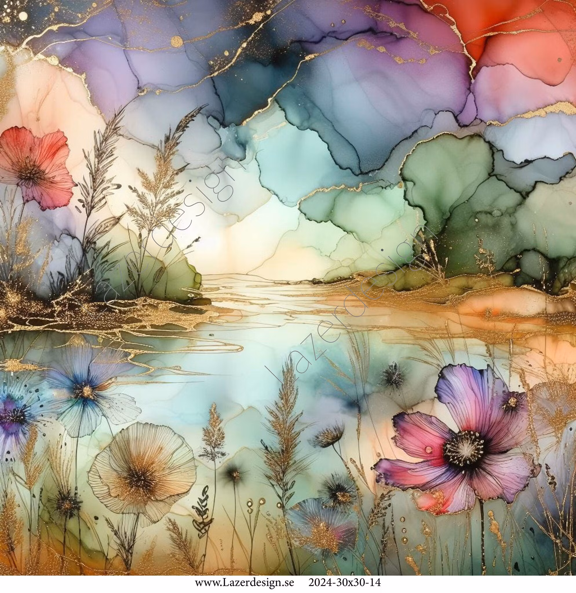 2024-30x30-14 Watercolor Sjö