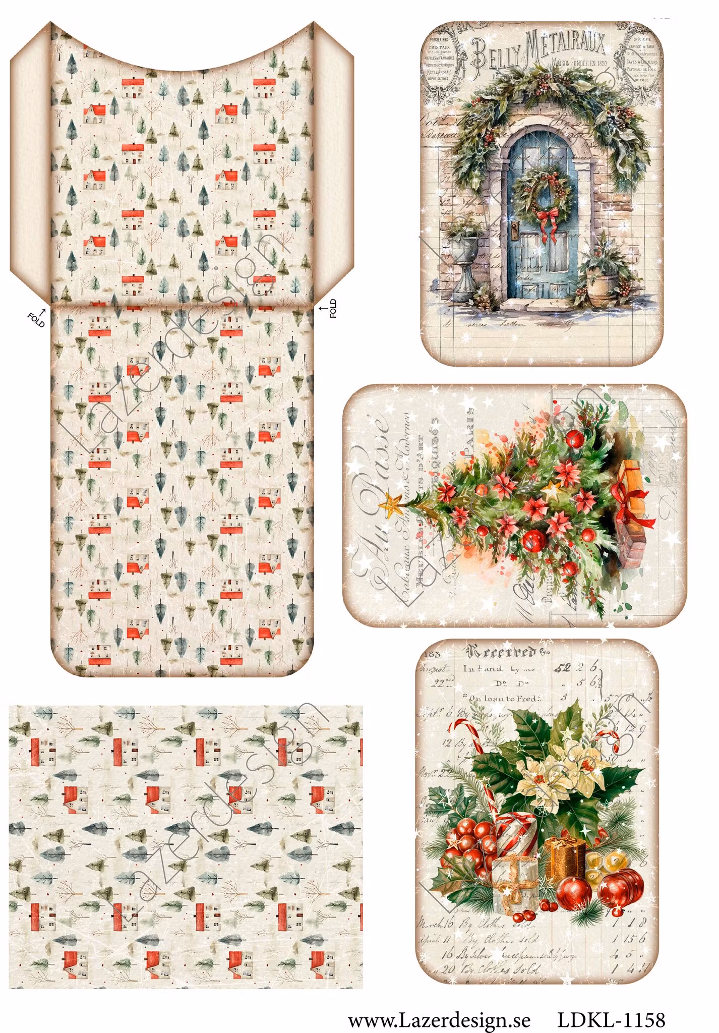 LDKL-1158 Klippark Julficka med kort