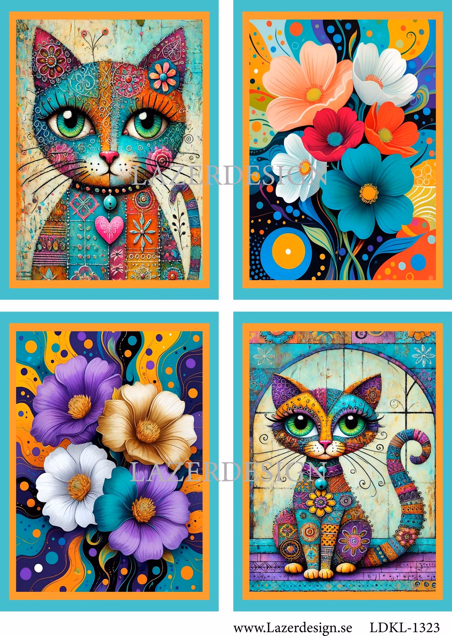 LDKL-1323 Klippark Katt-Blommor