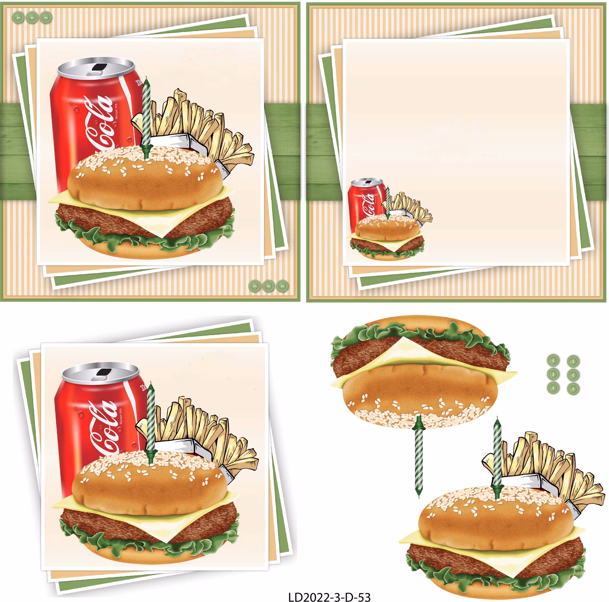 2022-3d-53- 3D KLIPPARK HAMBURGARE