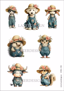 LDKL-1381 Klippark  Djur i hatt