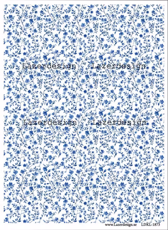 LDKL-1873 Bakgrund blå blommor