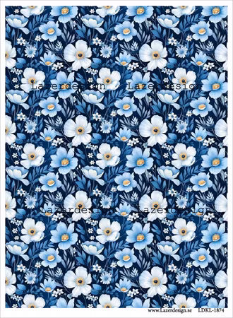 LDKL-1874 Bakgrund blå blommor
