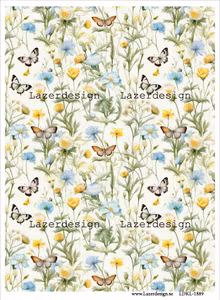 LDKL-1889 Bakgrund blommor  fjärilar