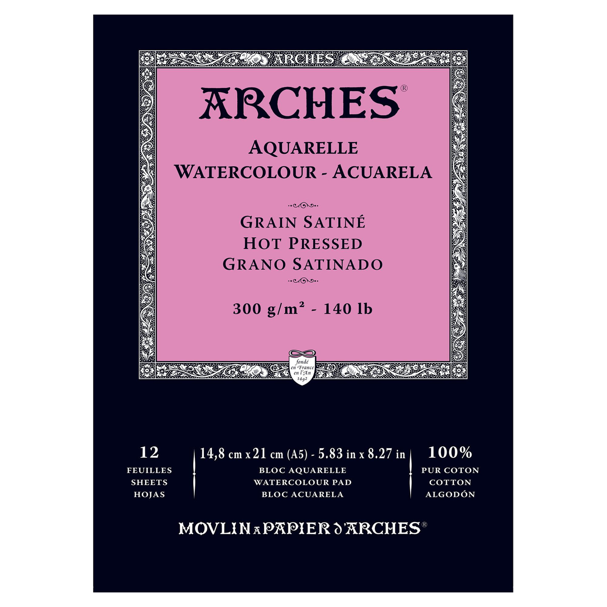 5090-Arches HP 100%Bomull Akvarellpapper 14,8x21 cm