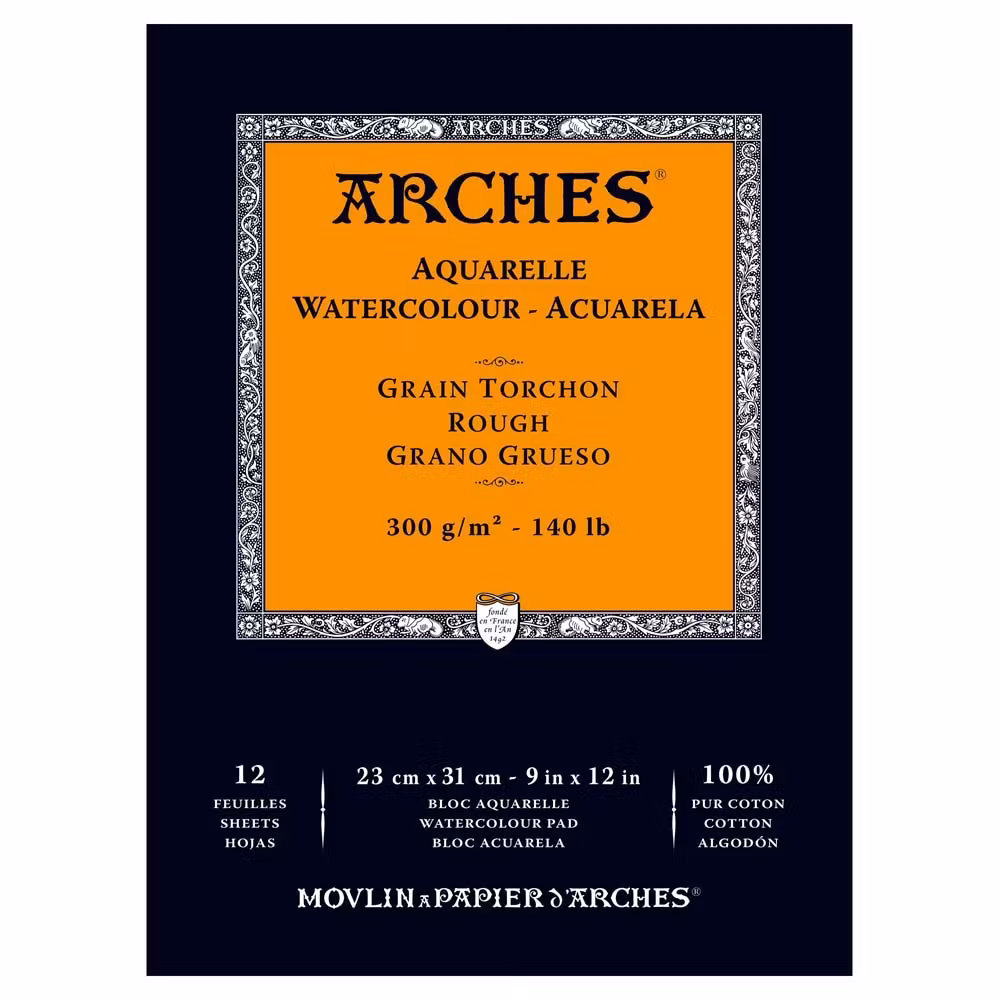 5102-Arches RG 100% Bomull Akvarellpapper 23x31 cm