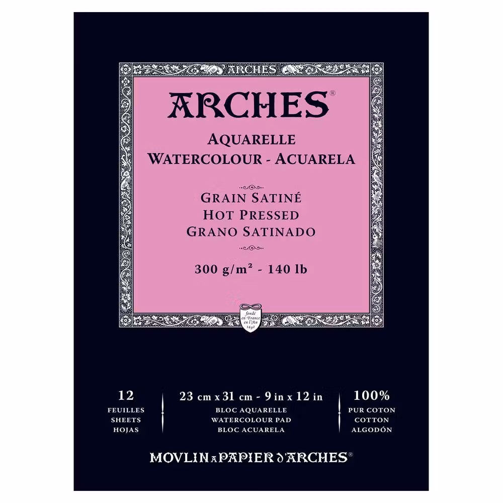 5097-Arches HP 100% Bomull Akvarellpapper 23x31 cm
