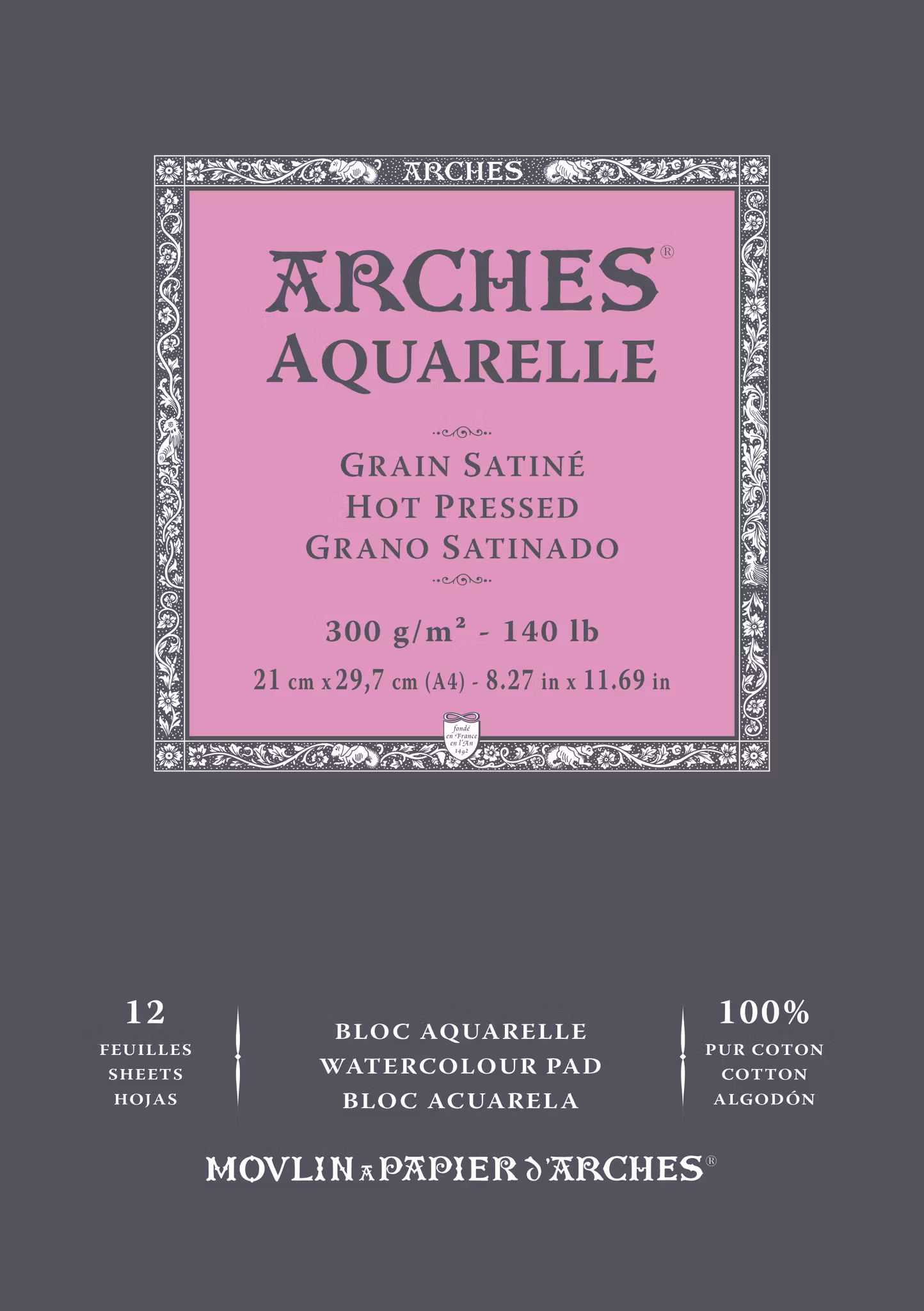5096-Arches HP 100% Bomull Akvarellpapper 21x29,7 cm